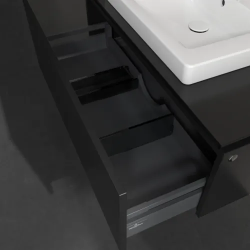 VILLEROY BOCH Legato Waschbeckenunterschrank, 1 Auszug, 1000 x 380 x 500 mm, Black Matt Lacquer / Black Matt Lacquer #B68000PD, Bild 6