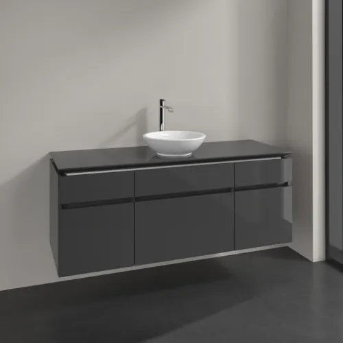 Bild von VILLEROY BOCH Legato Waschbeckenunterschrank, 5 Auszüge, 1400 x 550 x 500 mm, Glossy Grey / Glossy Grey #B58600FP