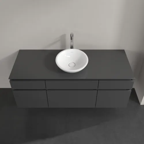 Bild von VILLEROY BOCH Legato Waschbeckenunterschrank, 5 Auszüge, 1400 x 550 x 500 mm, Glossy Grey / Glossy Grey #B58600FP