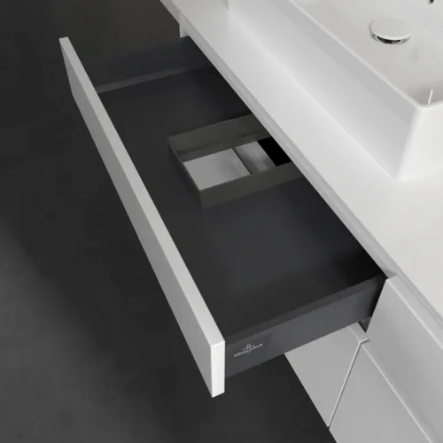 Bild von VILLEROY BOCH Legato Waschbeckenunterschrank, mit Beleuchtung, 4 Auszüge, 1600 x 550 x 500 mm, Glossy White / Glossy White #B677L0DH