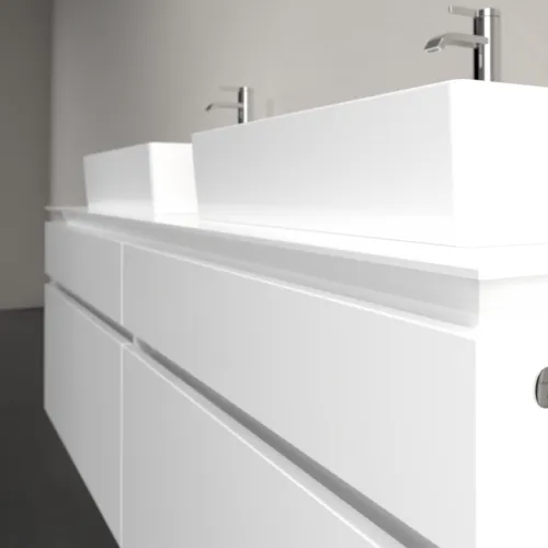 Bild von VILLEROY BOCH Legato Waschbeckenunterschrank, mit Beleuchtung, 4 Auszüge, 1600 x 550 x 500 mm, Glossy White / Glossy White #B677L0DH