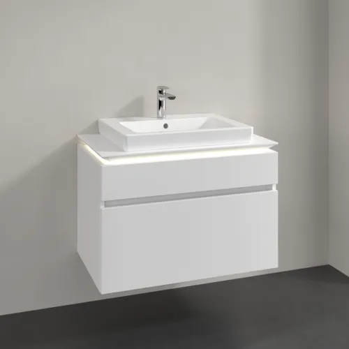 Bild von VILLEROY BOCH Legato Waschbeckenunterschrank, mit Beleuchtung, 2 Auszüge, 800 x 550 x 500 mm, White Matt / White Matt #B679L0MS