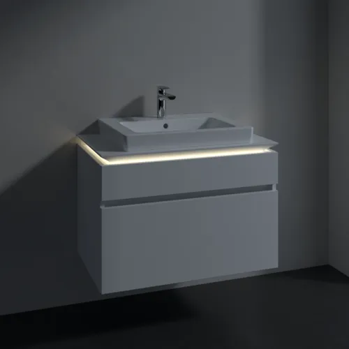 Bild von VILLEROY BOCH Legato Waschbeckenunterschrank, mit Beleuchtung, 2 Auszüge, 800 x 550 x 500 mm, White Matt / White Matt #B679L0MS