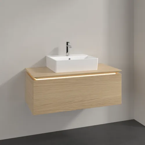 Bild von VILLEROY BOCH Legato Waschbeckenunterschrank, mit Beleuchtung, 1 Auszug, 1000 x 380 x 500 mm, Nordic Oak / Nordic Oak #B603L0VJ