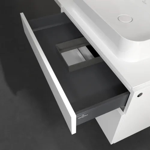 Bild von VILLEROY BOCH Legato Waschbeckenunterschrank, 2 Auszüge, 800 x 550 x 500 mm, White Matt / White Matt #B75400MS