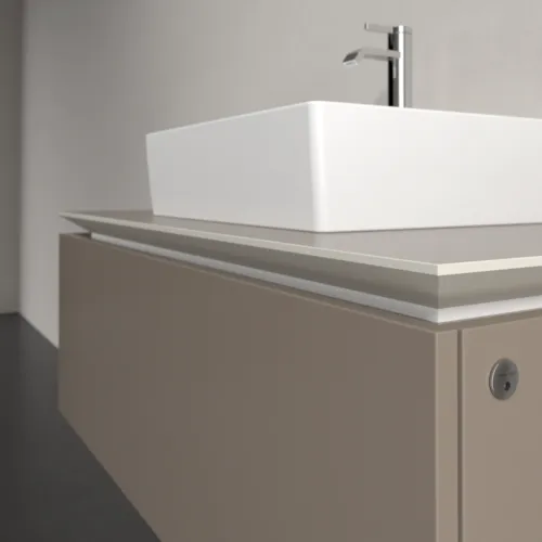Bild von VILLEROY BOCH Legato Waschbeckenunterschrank, mit Beleuchtung, 1 Auszug, 1000 x 380 x 500 mm, Truffle Grey / Truffle Grey #B603L0VG