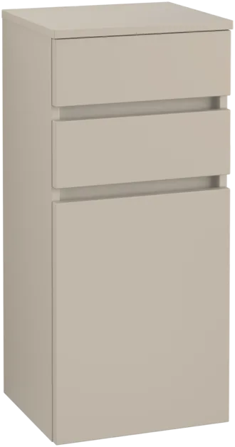 Obrázek VILLEROY BOCH Boční skříňka Legato, 1 dveře, 2 zásuvky, 400 x 870 x 350 mm, Soft Grey / Soft Grey #B72800VK