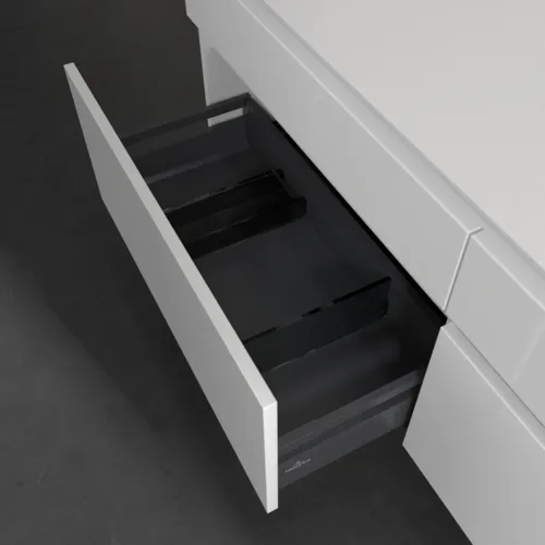 Bild von VILLEROY BOCH Legato Waschbeckenunterschrank, mit Beleuchtung, 4 Auszüge, 1600 x 550 x 500 mm, Glossy White / Glossy White #B598L0DH