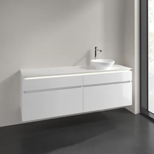 Bild von VILLEROY BOCH Legato Waschbeckenunterschrank, mit Beleuchtung, 4 Auszüge, 1600 x 550 x 500 mm, Glossy White / Glossy White #B598L0DH