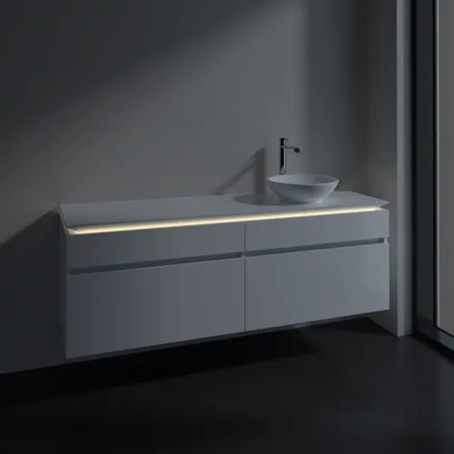 Bild von VILLEROY BOCH Legato Waschbeckenunterschrank, mit Beleuchtung, 4 Auszüge, 1600 x 550 x 500 mm, Glossy White / Glossy White #B598L0DH