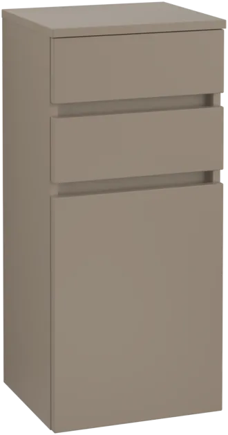 VILLEROY BOCH Legato Side cabinet, 1 door, 2 drawers, 400 x 870 x 350 mm, Truffle Grey / Truffle Grey #B72800VG resmi