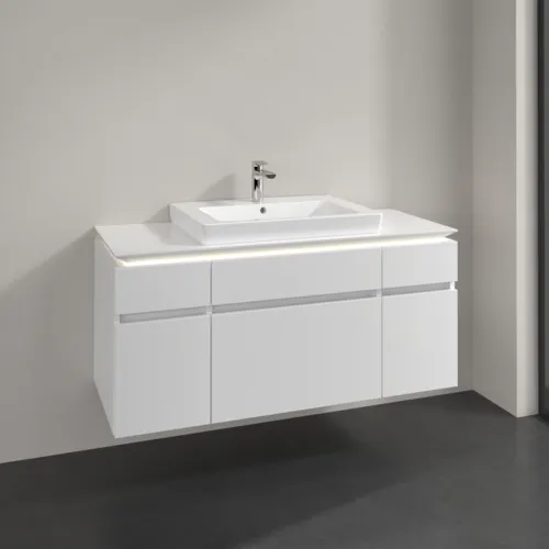 Obrázek VILLEROY BOCH Legato toaletní skříňka, s osvětlením, 5 výsuvů, 1200 x 550 x 500 mm, lesklá bílá / lesklá bílá #B683L0DH