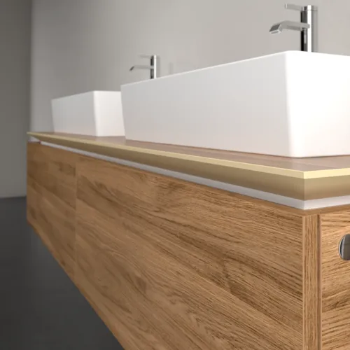 Bild von VILLEROY BOCH Legato Waschbeckenunterschrank, 2 Auszüge, 1600 x 380 x 500 mm, Kansas Oak / Kansas Oak #B67600RH