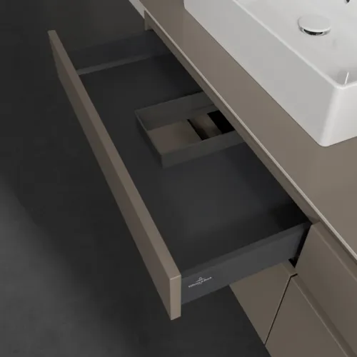 Bild von VILLEROY BOCH Legato Waschbeckenunterschrank, 4 Auszüge, 1600 x 550 x 500 mm, Truffle Grey / Truffle Grey #B67700VG