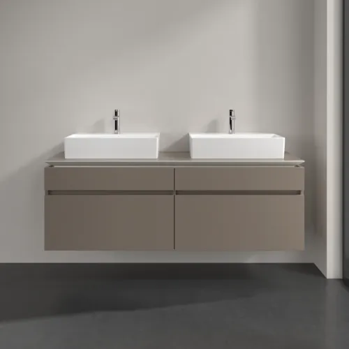Bild von VILLEROY BOCH Legato Waschbeckenunterschrank, 4 Auszüge, 1600 x 550 x 500 mm, Truffle Grey / Truffle Grey #B67700VG