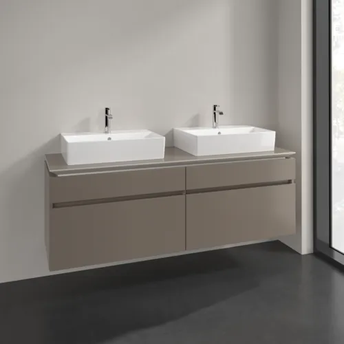 Bild von VILLEROY BOCH Legato Waschbeckenunterschrank, 4 Auszüge, 1600 x 550 x 500 mm, Truffle Grey / Truffle Grey #B67700VG