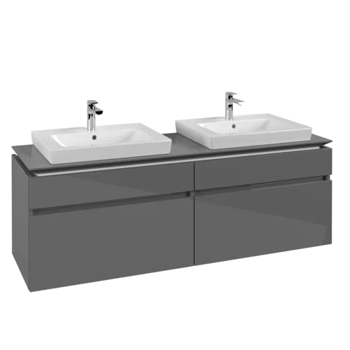 Obrázek VILLEROY BOCH Legato toaletní skříňka, 4 výsuvy, 1600 x 550 x 500 mm, lesklá šedá / lesklá šedá #B69300FP