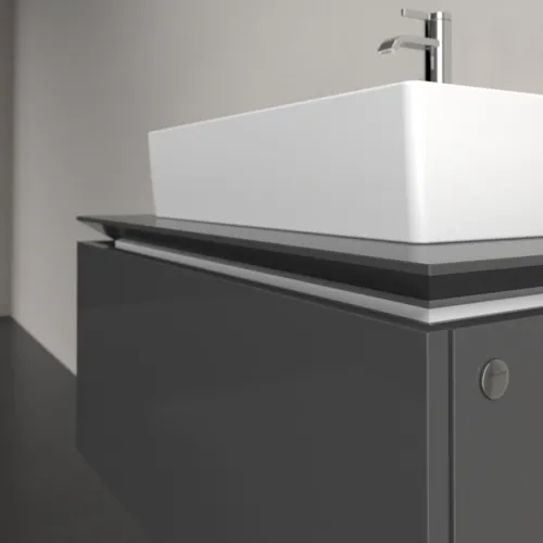 Bild von VILLEROY BOCH Legato Waschbeckenunterschrank, 1 Auszug, 800 x 380 x 500 mm, Glossy Grey / Glossy Grey #B60100FP