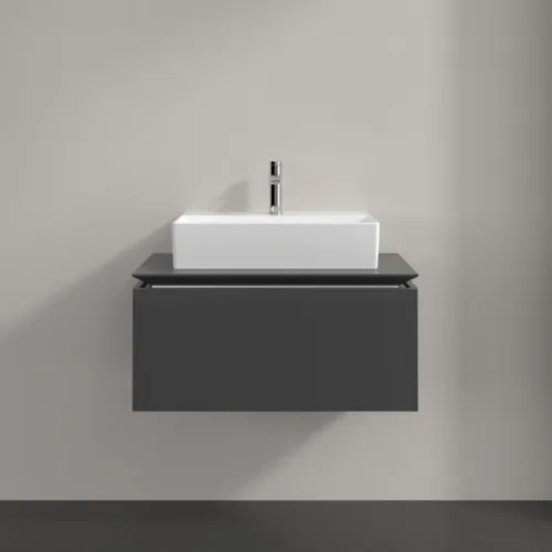 Bild von VILLEROY BOCH Legato Waschbeckenunterschrank, 1 Auszug, 800 x 380 x 500 mm, Glossy Grey / Glossy Grey #B60100FP