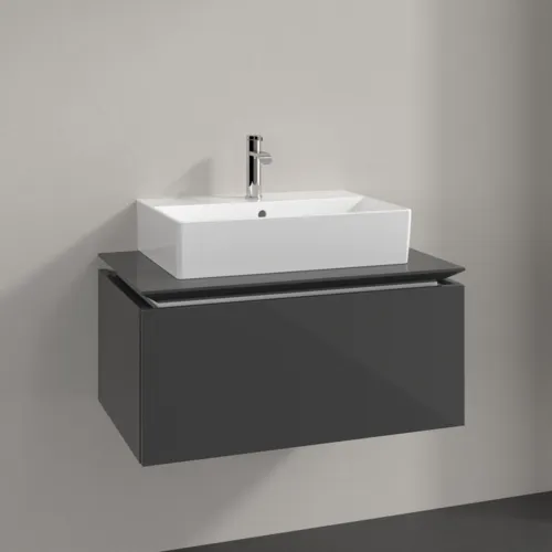 Bild von VILLEROY BOCH Legato Waschbeckenunterschrank, 1 Auszug, 800 x 380 x 500 mm, Glossy Grey / Glossy Grey #B60100FP