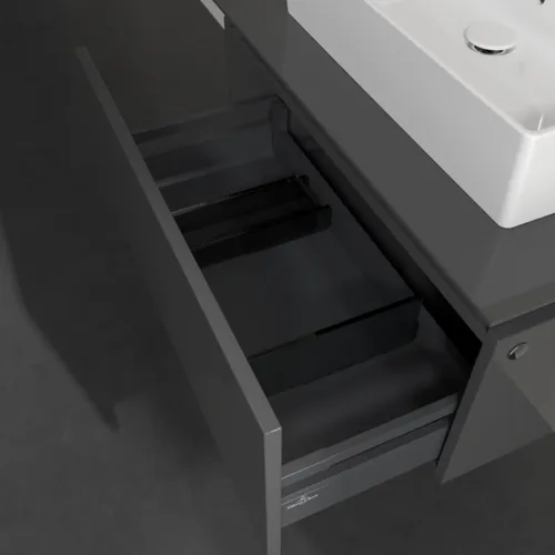 Bild von VILLEROY BOCH Legato Waschbeckenunterschrank, 1 Auszug, 800 x 380 x 500 mm, Glossy Grey / Glossy Grey #B60100FP