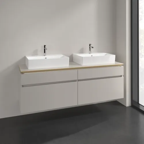 Bild von VILLEROY BOCH Legato Waschbeckenunterschrank, 4 Auszüge, 1600 x 550 x 500 mm, Soft Grey / Soft Grey #B67700VK
