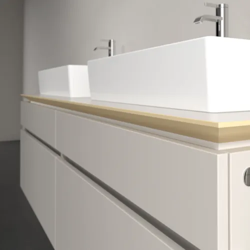 Bild von VILLEROY BOCH Legato Waschbeckenunterschrank, 4 Auszüge, 1600 x 550 x 500 mm, Soft Grey / Soft Grey #B67700VK