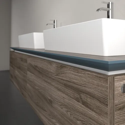 Bild von VILLEROY BOCH Legato Waschbeckenunterschrank, 2 Auszüge, 1600 x 380 x 500 mm, Stone Oak / Stone Oak #B67600RK