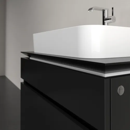 Bild von VILLEROY BOCH Legato Waschbeckenunterschrank, 2 Auszüge, 800 x 550 x 500 mm, Black Matt Lacquer / Black Matt Lacquer #B75400PD