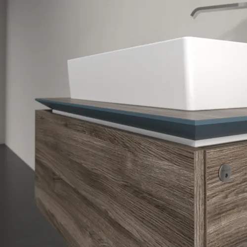 Bild von VILLEROY BOCH Legato Waschbeckenunterschrank, mit Beleuchtung, 1 Auszug, 800 x 380 x 500 mm, Stone Oak / Stone Oak #B601L0RK
