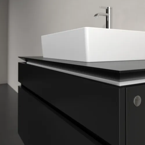 Bild von VILLEROY BOCH Legato Waschbeckenunterschrank, 2 Auszüge, 1000 x 550 x 500 mm, Black Matt Lacquer / Black Matt Lacquer #B60400PD