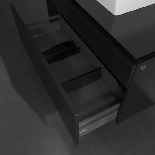 Bild von VILLEROY BOCH Legato Waschbeckenunterschrank, 2 Auszüge, 1000 x 550 x 500 mm, Black Matt Lacquer / Black Matt Lacquer #B60400PD