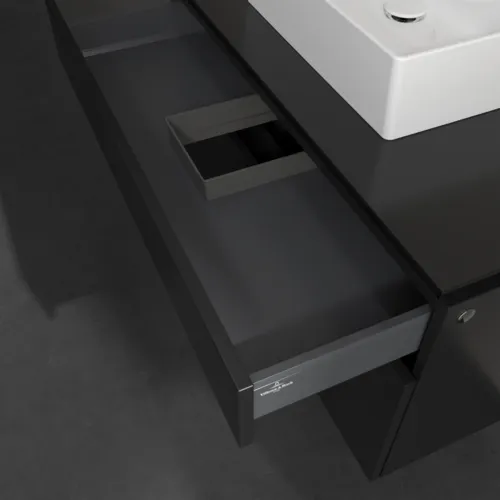 Bild von VILLEROY BOCH Legato Waschbeckenunterschrank, 2 Auszüge, 1000 x 550 x 500 mm, Black Matt Lacquer / Black Matt Lacquer #B60400PD