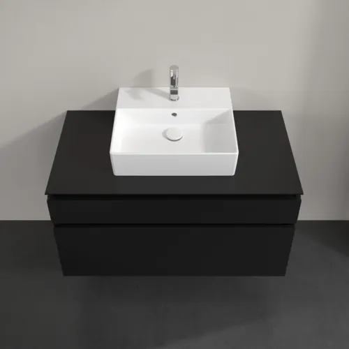 Bild von VILLEROY BOCH Legato Waschbeckenunterschrank, 2 Auszüge, 1000 x 550 x 500 mm, Black Matt Lacquer / Black Matt Lacquer #B60400PD