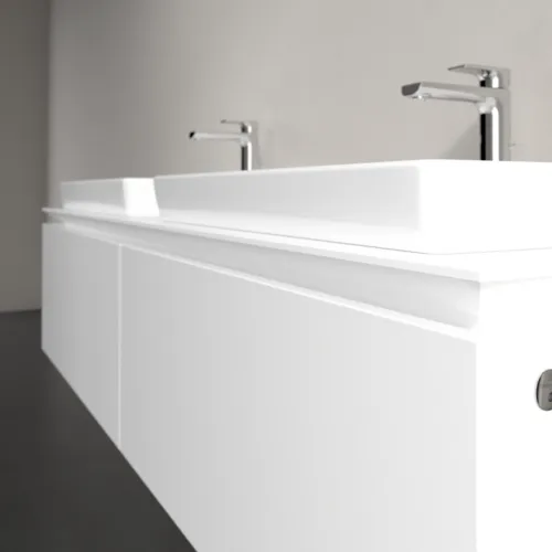 Bild von VILLEROY BOCH Legato Waschbeckenunterschrank, mit Beleuchtung, 2 Auszüge, 1600 x 380 x 500 mm, White Matt / White Matt #B692L0MS