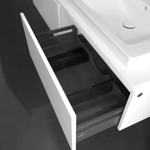 Bild von VILLEROY BOCH Legato Waschbeckenunterschrank, mit Beleuchtung, 2 Auszüge, 1600 x 380 x 500 mm, White Matt / White Matt #B692L0MS