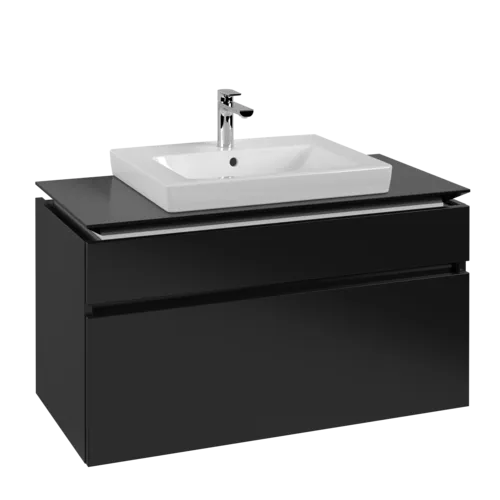 Obrázek VILLEROY BOCH Legato toaletní skříňka, 2 výsuvy, 1000 x 550 x 500 mm, černý matný lak / černý matný lak #B68100PD