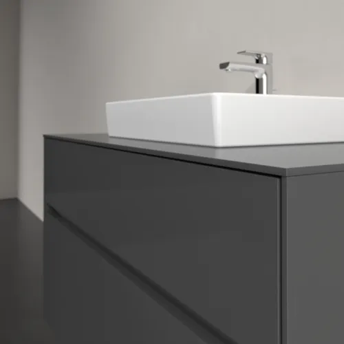 Bild von VILLEROY BOCH Collaro Waschbeckenunterschrank, mit Beleuchtung, 2 Auszüge, 1000 x 548 x 500 mm, Glossy Grey / Glossy Grey #C016B0FP