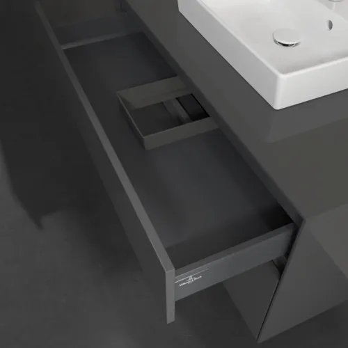 Bild von VILLEROY BOCH Collaro Waschbeckenunterschrank, mit Beleuchtung, 2 Auszüge, 1000 x 548 x 500 mm, Glossy Grey / Glossy Grey #C016B0FP