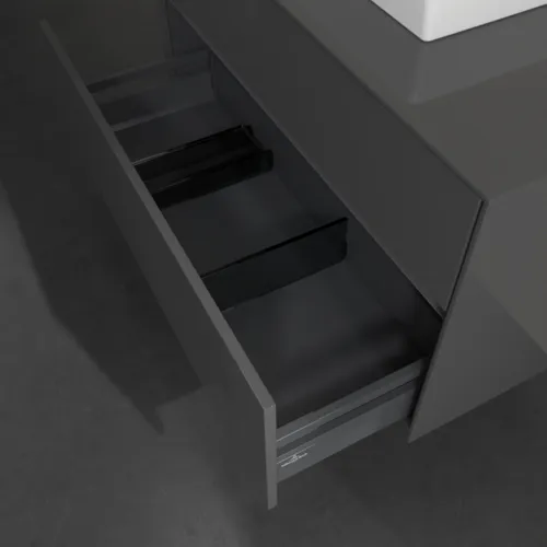 Bild von VILLEROY BOCH Collaro Waschbeckenunterschrank, mit Beleuchtung, 2 Auszüge, 1000 x 548 x 500 mm, Glossy Grey / Glossy Grey #C016B0FP
