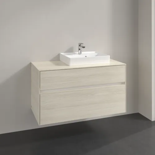 Bild von VILLEROY BOCH Collaro Waschbeckenunterschrank, mit Beleuchtung, 2 Auszüge, 1000 x 548 x 500 mm, White Oak / White Oak #C015B0AA
