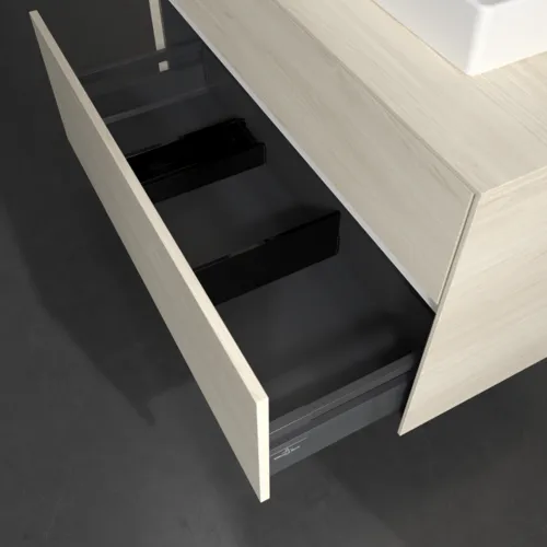Bild von VILLEROY BOCH Collaro Waschbeckenunterschrank, mit Beleuchtung, 2 Auszüge, 1000 x 548 x 500 mm, White Oak / White Oak #C015B0AA