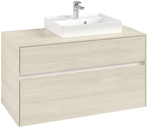 VILLEROY BOCH Collaro Vanity unit, with lighting, 2 pull-out compartments, 1000 x 548 x 500 mm, White Oak / White Oak #C015B0AA resmi