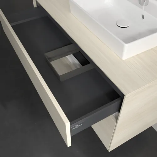 Bild von VILLEROY BOCH Collaro Waschbeckenunterschrank, mit Beleuchtung, 2 Auszüge, 1000 x 548 x 500 mm, White Oak / White Oak #C015B0AA
