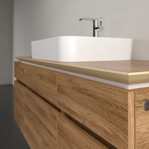 Bild von VILLEROY BOCH Legato Waschbeckenunterschrank, 5 Auszüge, 1400 x 550 x 500 mm, Kansas Oak / Kansas Oak #B76000RH