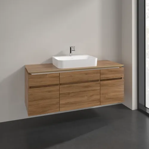 Bild von VILLEROY BOCH Legato Waschbeckenunterschrank, 5 Auszüge, 1400 x 550 x 500 mm, Kansas Oak / Kansas Oak #B76000RH