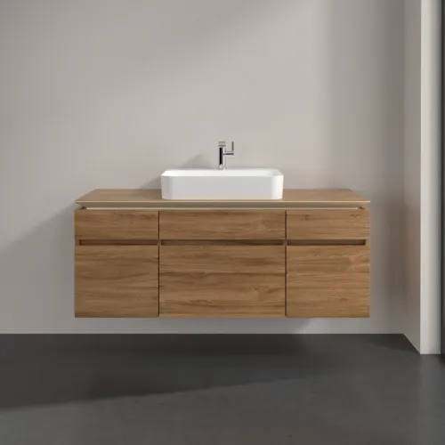 Bild von VILLEROY BOCH Legato Waschbeckenunterschrank, 5 Auszüge, 1400 x 550 x 500 mm, Kansas Oak / Kansas Oak #B76000RH