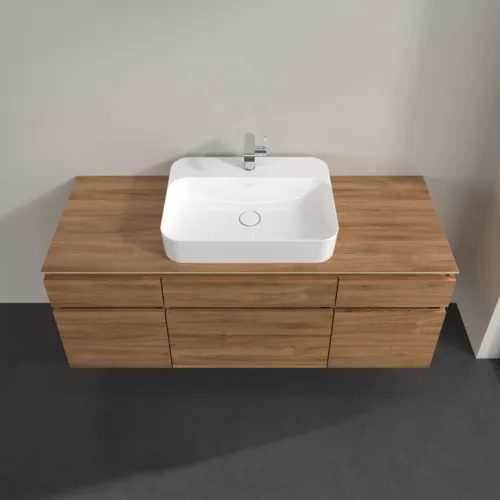 Bild von VILLEROY BOCH Legato Waschbeckenunterschrank, 5 Auszüge, 1400 x 550 x 500 mm, Kansas Oak / Kansas Oak #B76000RH