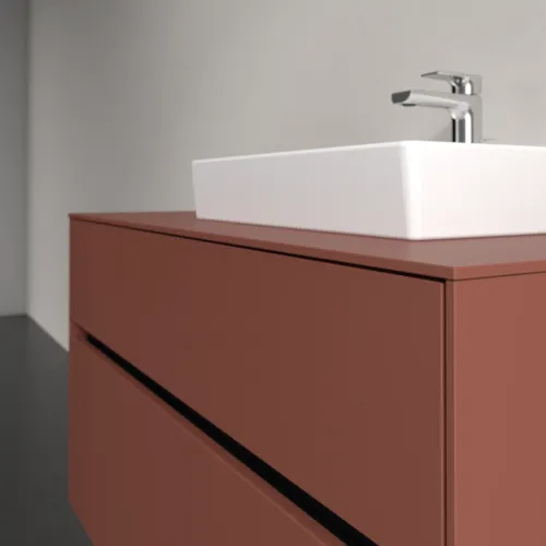 Bild von VILLEROY BOCH Collaro Waschbeckenunterschrank, mit Beleuchtung, 2 Auszüge, 1000 x 548 x 500 mm, Wine Red / Wine Red #C015B0AH