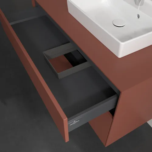 Bild von VILLEROY BOCH Collaro Waschbeckenunterschrank, mit Beleuchtung, 2 Auszüge, 1000 x 548 x 500 mm, Wine Red / Wine Red #C015B0AH